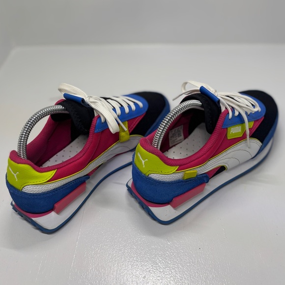 Puma Future Rider Women’s 8.5 Retro Colorblock Sneakers Blue Pink Yellow - Picture 6 of 13